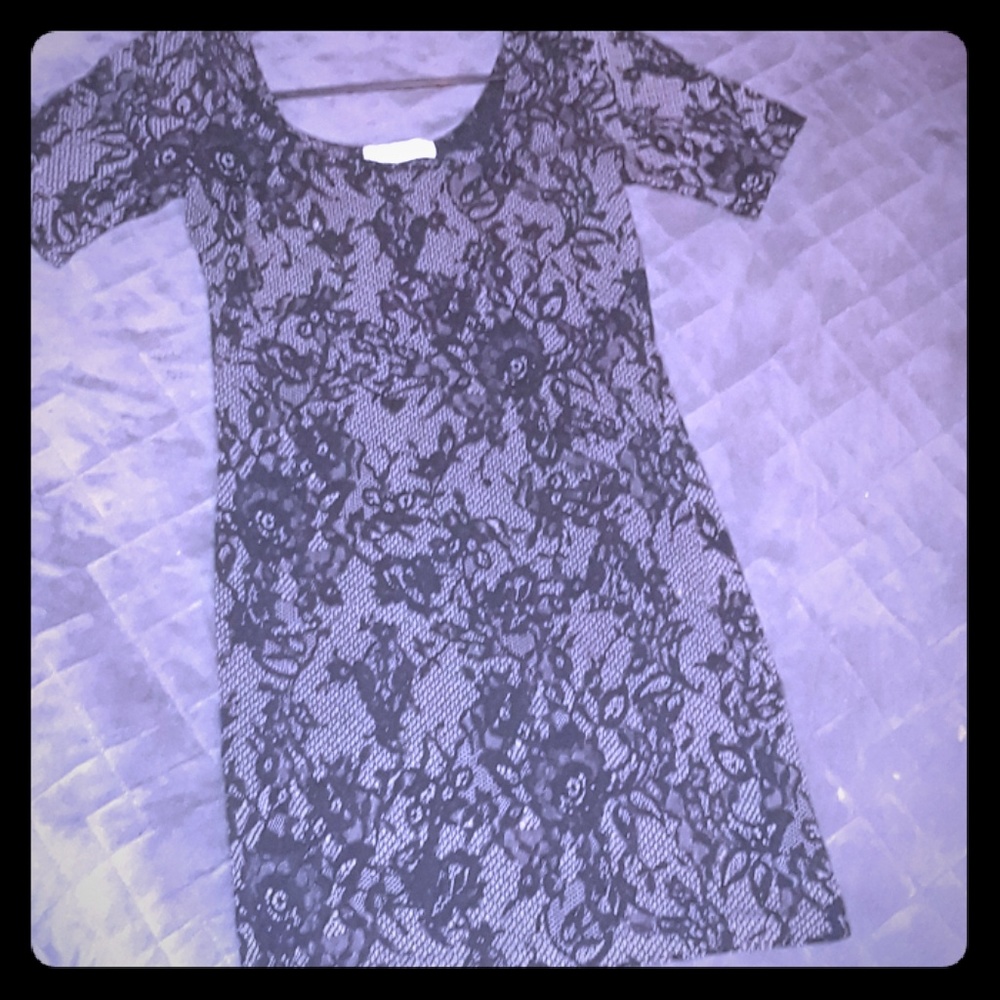 Forever 21 floral black and grey tight dress
